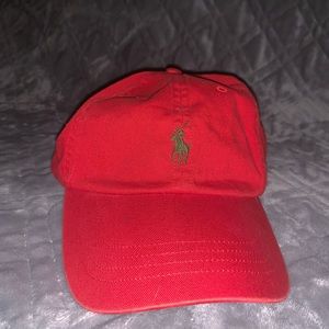 Red polo hat